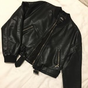 Zara vegan leather jacket
